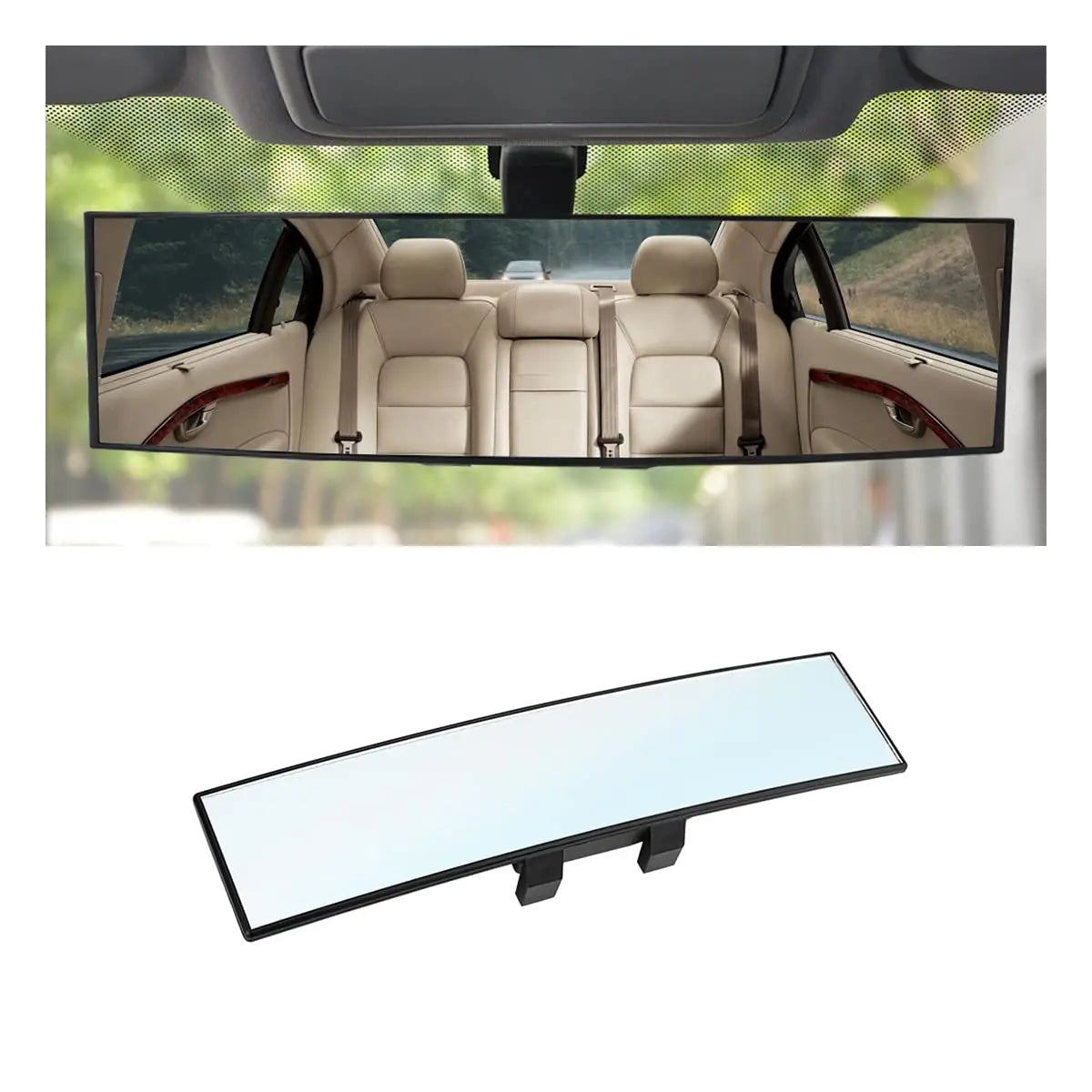 Wide Rear View Mirror Clip on 12 Inch Universal Panoramic Convex Interior Wide Angle Mirror