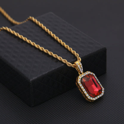 Hip-Hop Mini Diamond Pendant Necklace