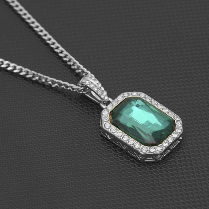 Hip-Hop Mini Diamond Pendant Necklace