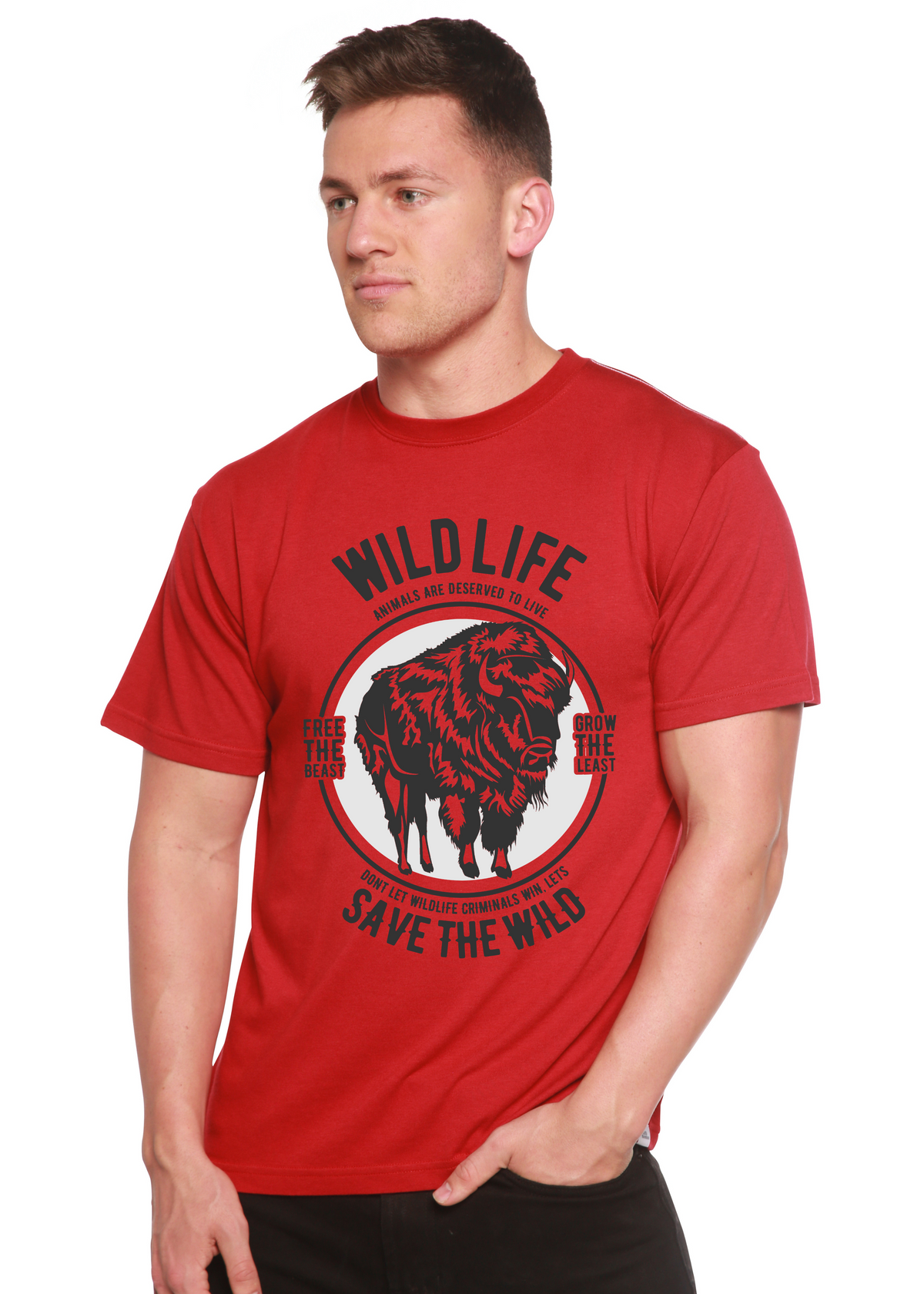 Wild Life Spun Bamboo® Men's Bamboo Viscose/Organic Cotton Short Sleeve Graphic T-Shirt