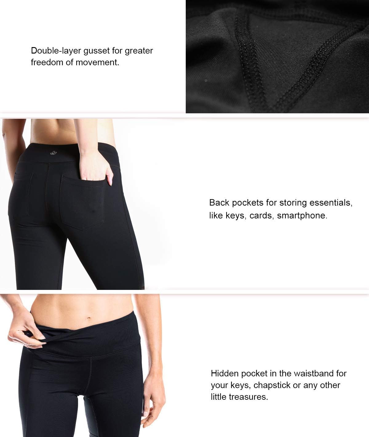 Women'S Slim Straight Leg Yoga Pants, 27"-35" Inseams