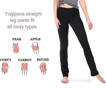 Women'S Slim Straight Leg Yoga Pants, 27"-35" Inseams