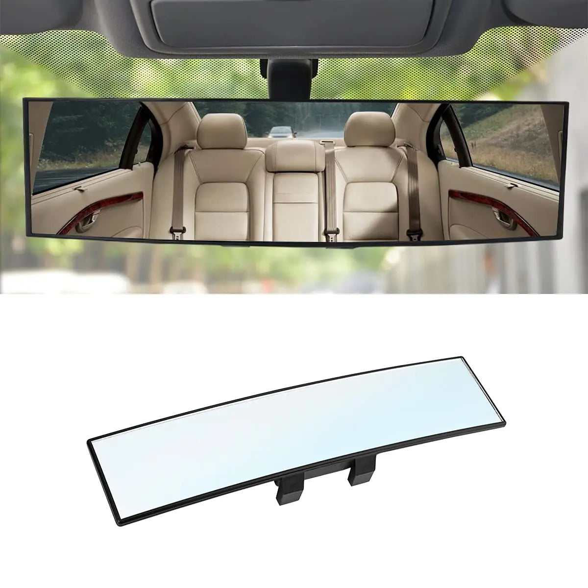 Wide Rear View Mirror Clip on 12 Inch Universal Panoramic Convex Interior Wide Angle Mirror