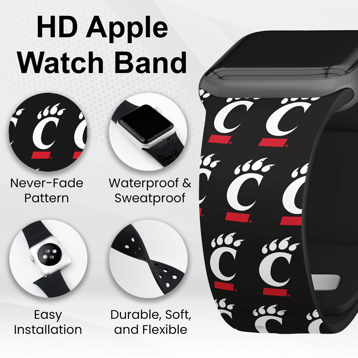 Cincinnati Bearcats HD Apple Watch Band