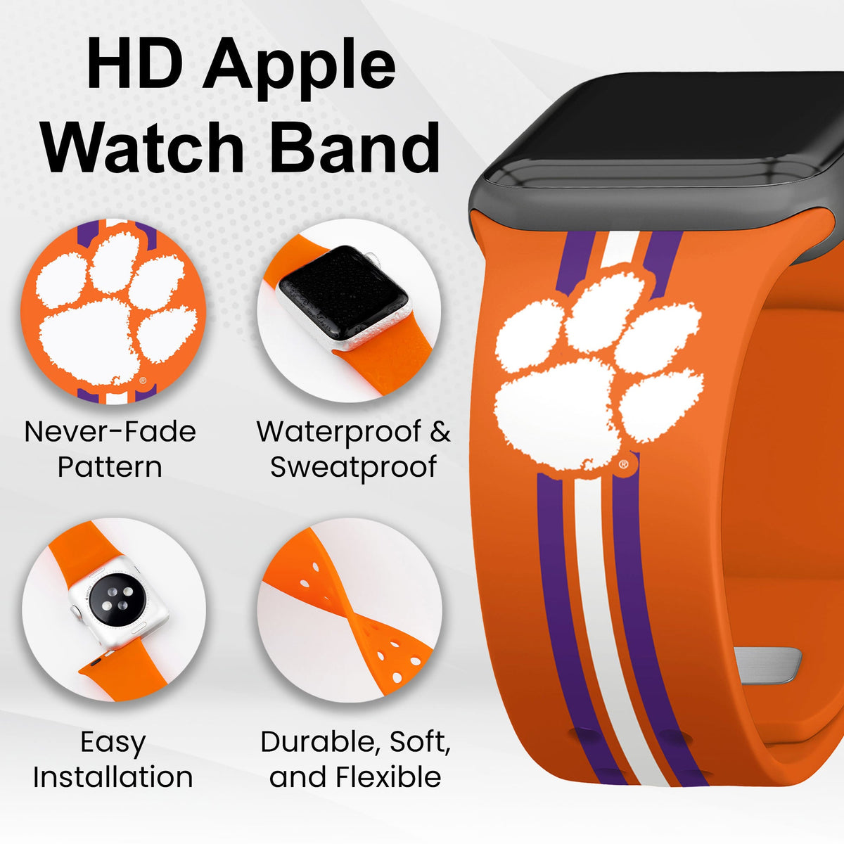 Clemson Tigers HD Apple Watch Band