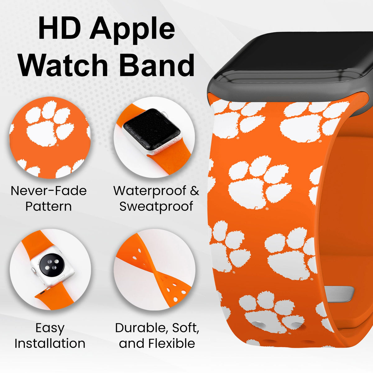 Clemson Tigers HD Apple Watch Band