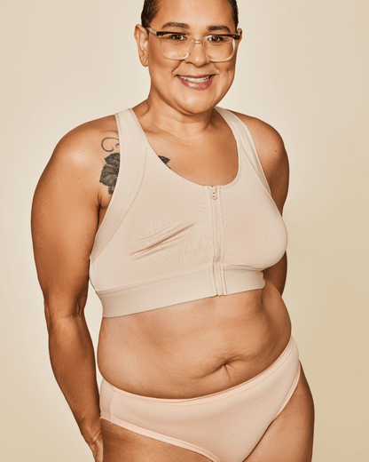 Hero Front‑Closure Sports Bra - Buff