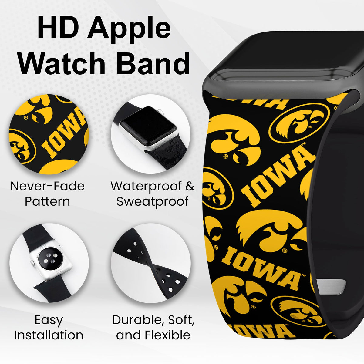 Iowa Hawkeyes HD Apple Watch Band