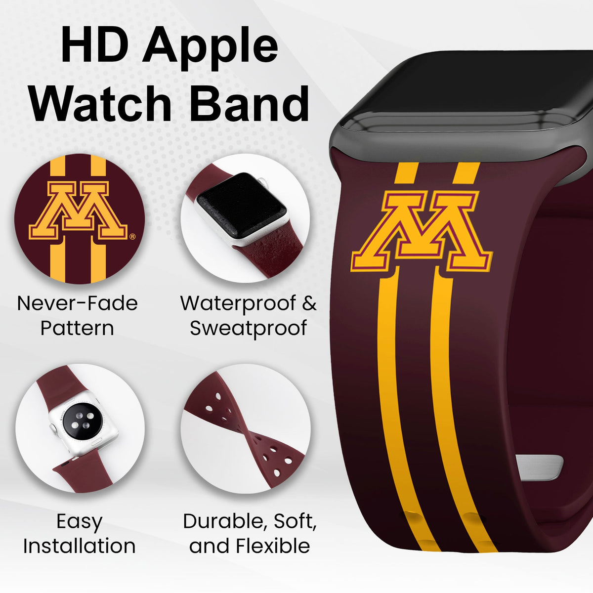 Minnesota Golden Gophers HD Apple Watch Band