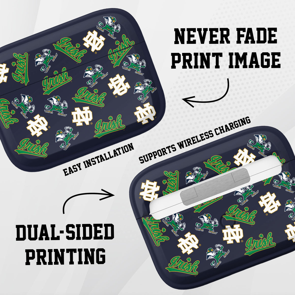 Notre Dame Fighting Irish HDX Apple Airpods Pro 1 & 2 Case Cover