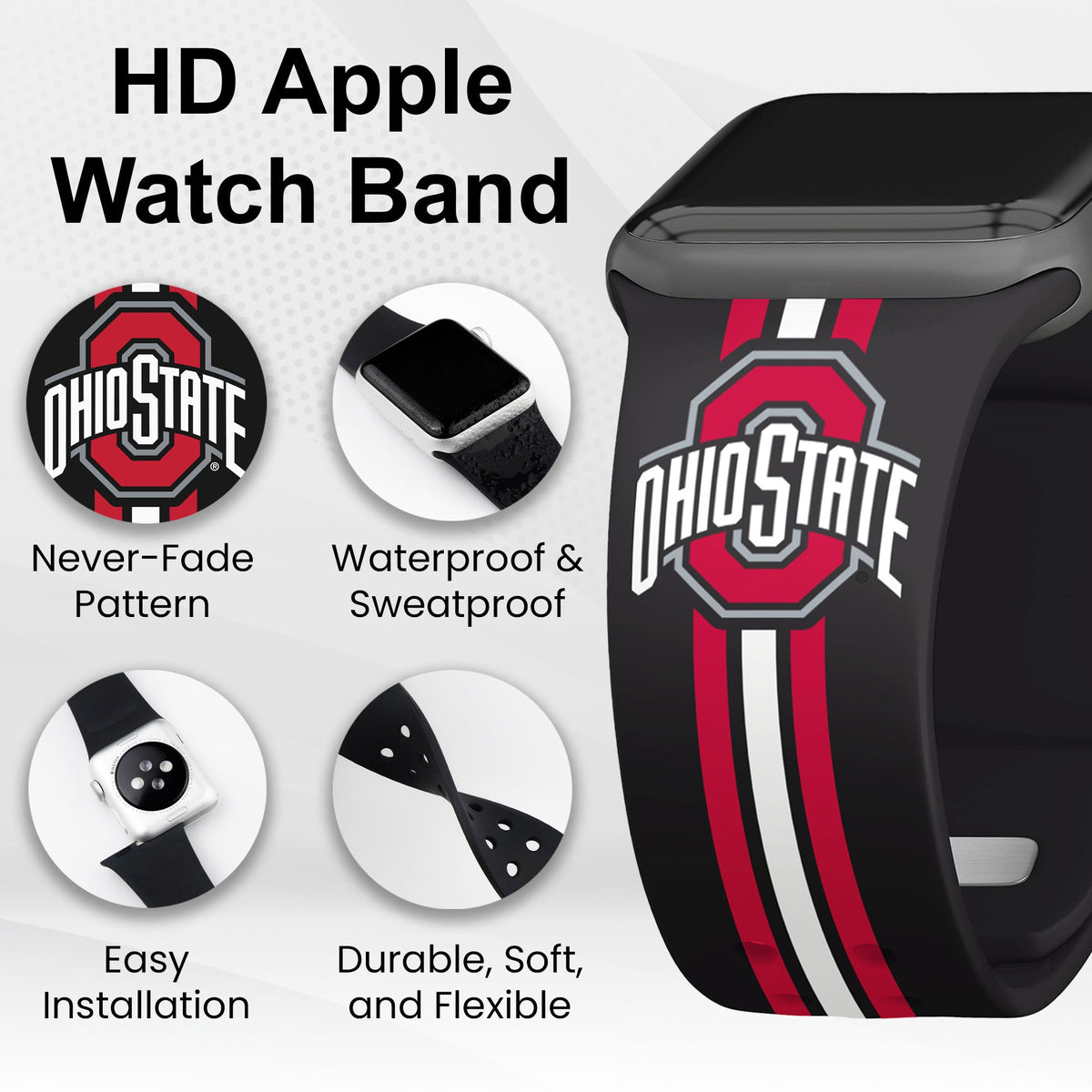 Ohio State Buckeyes HD Apple Watch Band