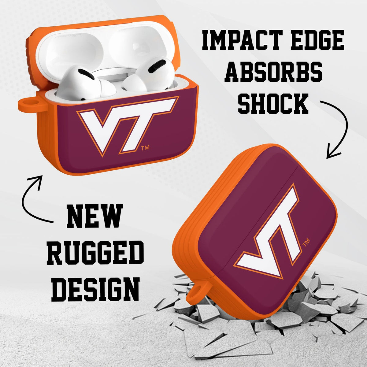 Virginia Tech Hokies HDX AirPods Pro 1 & 2 Case Cover