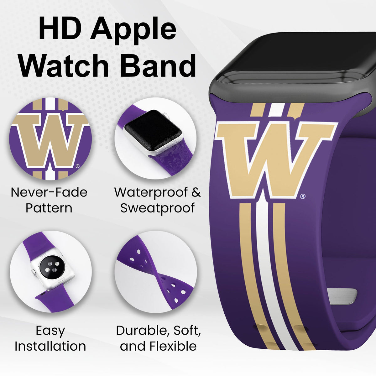 Washington Huskies HD Apple Watch Band