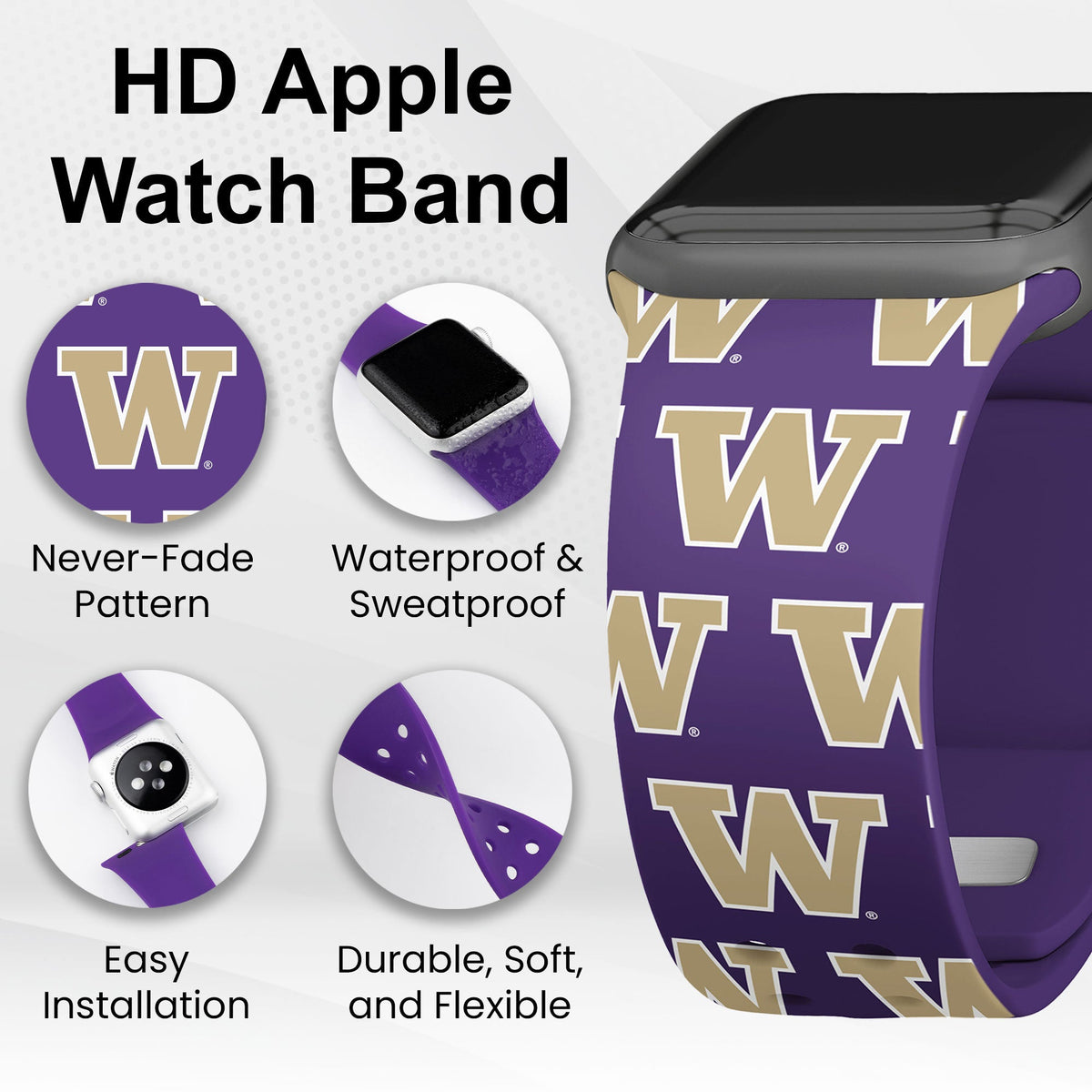 Washington Huskies HD Apple Watch Band