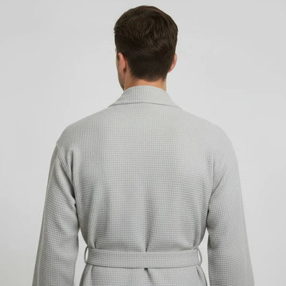 Waffle Spa Bathrobe for Men -  Absorbent, Lightweight