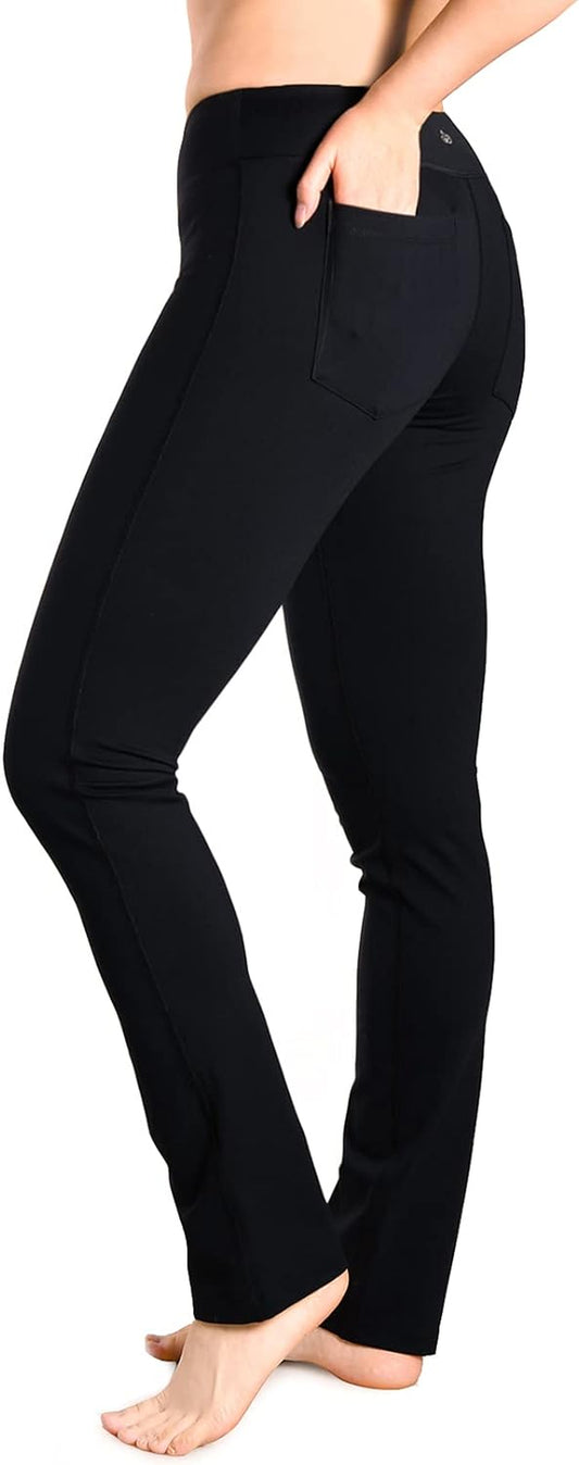 Women'S Slim Straight Leg Yoga Pants, 27"-35" Inseams