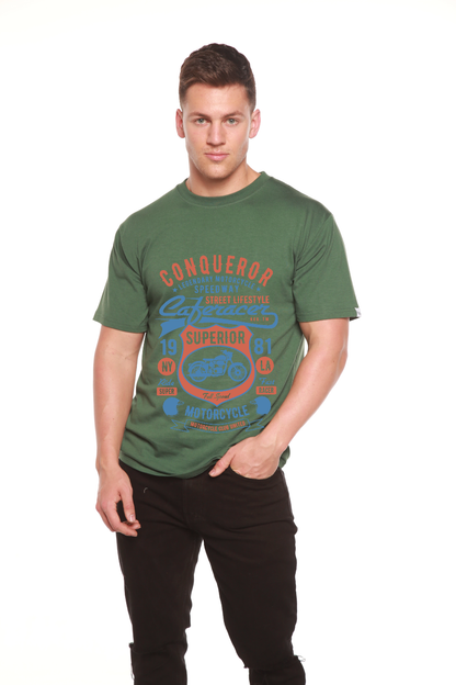 Conqueror Speedway Men's Bamboo Viscose/Organic Cotton Short Sleeve Graphic T-Shirt